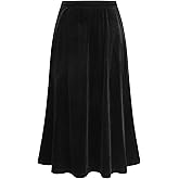 CIDER Womens Velvet Skirt A-Line Elastic Waist Casual Skirt