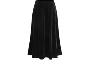 CIDER Womens Velvet Skirt A-Line Elastic Waist Casual Skirt