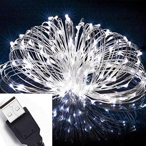 dripping colors 10 Meters 100 LEDs USB Operated LED String Lights (Cool White)