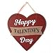 Happy Valentine's Day Heart Wooden Wall Decoration, Heart-shaped Red Wood & Burlap Decor, Valentine's Hanging sign Door Decor, Love Plaque Valentine's Day Door Decor, 11.5 x 11.5 in (Original Version)