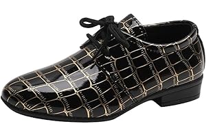 FENLOGFT Boys Girls Classic Wingtip Oxford Dress Shoes Wedding Church School Uniform Loafer Flats for Toddlers, Little Kids,Big Kids