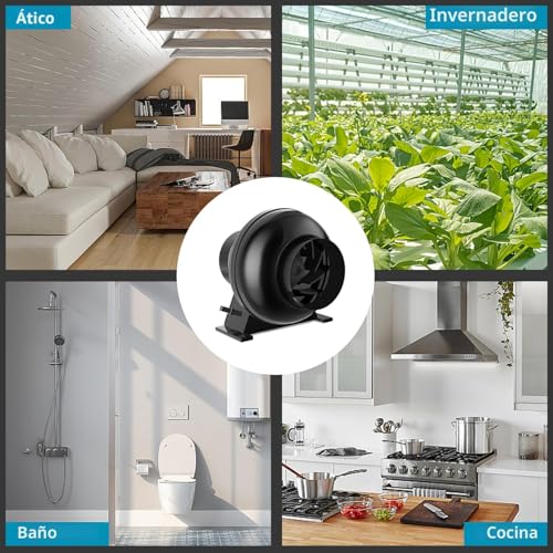 Brogachy Suction Fan 100 mm, Extraction Fan 322 m³/h Exhaust Fan, Air Extractor for Cellar, Garage, Kitchen, Bathroom, Grow Tents, Ventilation and Fan