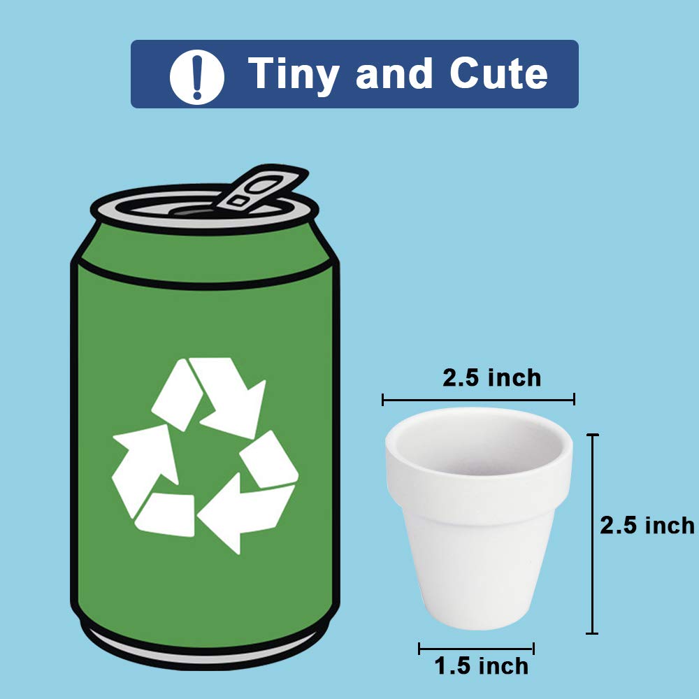 vensovo 24pcs White Terra Cotta Pot - 2.5 Inch Tiny Mini Clay Pots with Drainage Holes Flower Nursery Terra Cotta Pots for Indoor/Outdoor Succulent Plants, Crafts, Wedding Favor