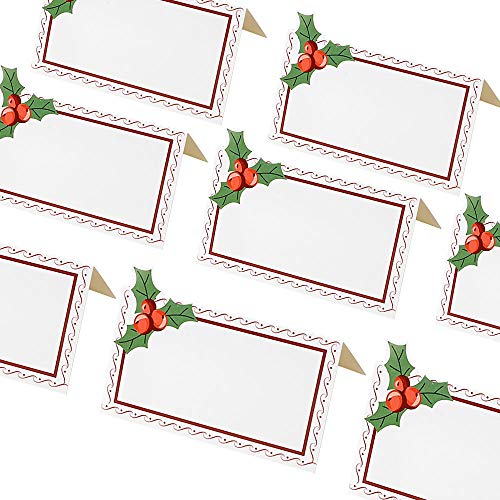 image for RUBFAC 100 Pack Christmas Table Place Cards/Christmas Name Cards, Smal
