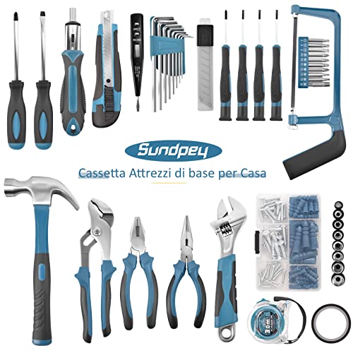Complete Tool Box 148-Piece Tool Set Work – DIY Mechanics Tools – Sundpey Portable Tool Case with Ratchet Screwdrivers Pliers Daily Repair Home Office