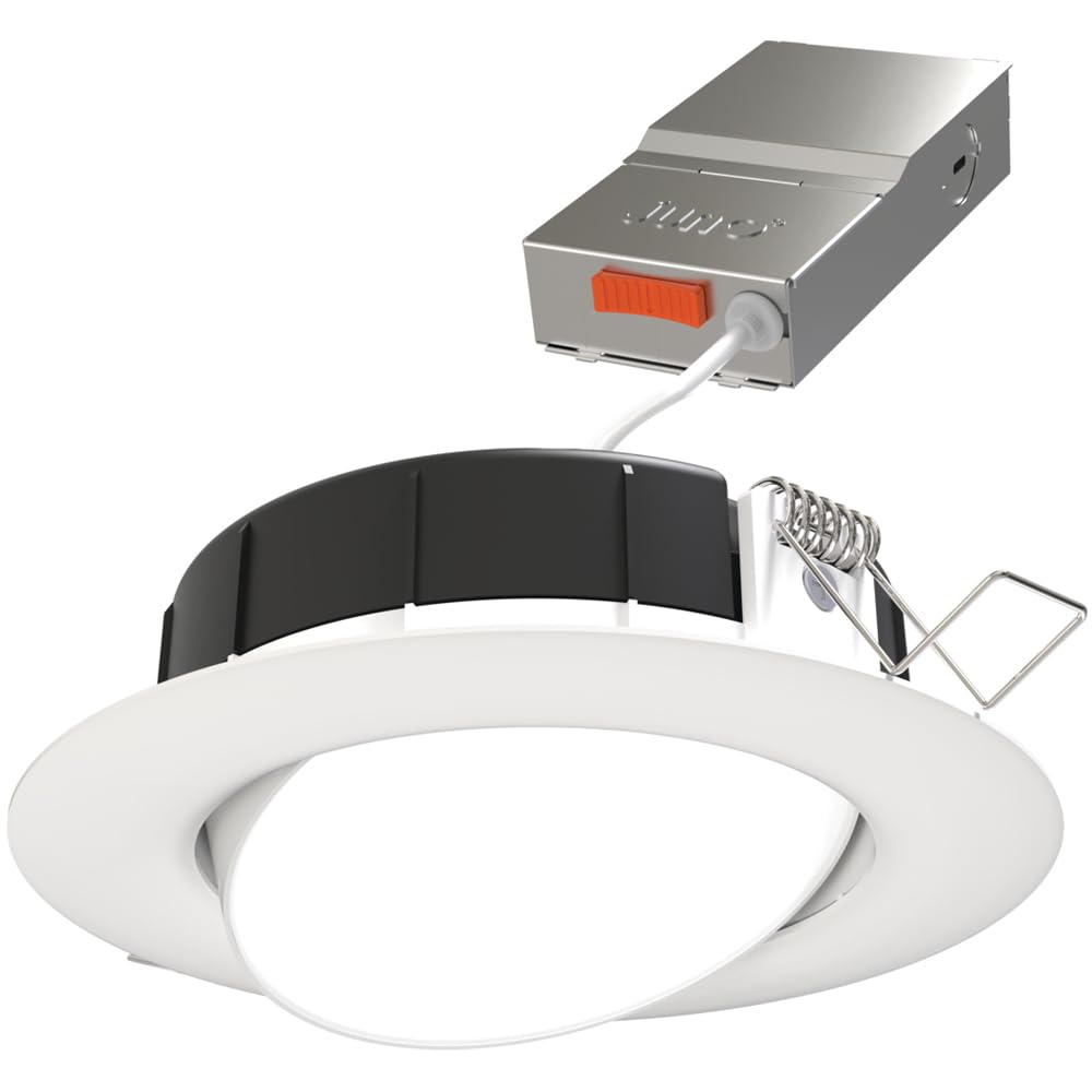 Photo 1 of Juno LED Shower Light, Adjustable 4 Inch Wafer Downlight, Switchable Color Temperature 2700K/3000K/3500K/4000K/5000K, 90+ CRI, Matte White, 4-Inch (WF4 ADJ SWW5 90CRI MW M6)