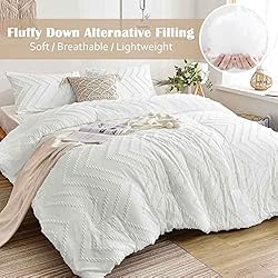 Nanko King Comforter Set White Tufted Jacquard Boho