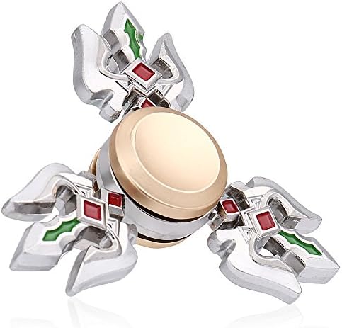 TOPUNDER Metal Fidget Spinner Safe Tri Fidget Cube Figet Spinner Metal Finger Focus Toy ADHD Autism Toy For Kids Adults 9 Birthday Gift H (silver)