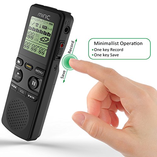 Miric-Audio-Recorder-Voice-Recorder-8GB-Portable-Multifunctional-Built-in-Full-Dual-Microphone-Stereo-Sound-Digital-Audio-Dictaphone-with-MP3-player-Charged-by-USB-or-Battery