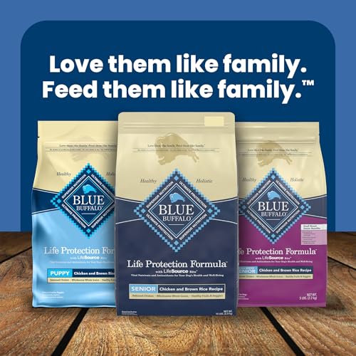 BLUE BUFFALO LIFE PROTECTION FORMULA SENIOR DRY DOG FOOD, SUPPORTS JOINT HEALTH AND MOBILITY, MADE WITH NATURAL INGREDIENTS, CHICKEN & BROWN RICE RECIPE, 5-LB. BAG