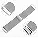 hooroor Compatible with Fit bit Versa Bands Women Men, Milanese Loop Stainless Steel Metal Sport Bracelet Strap Magnet Lock Wristbands Replacement for Fit bit Versa Smart Watch (Silver, Small)