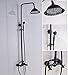Votamuta Oil Rubbed Bronze Bathroom Luxury Rain Mixer Shower Faucet Set Wall Mounted Rainfall Shower Head System with Handheld Sprayer