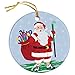 ChalkTalkSPORTS Field Hockey Round Ceramic Ornament | Field Hockey Santa