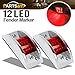 Partsam 2pcs RED LED Marker Clearance Light Chrome Plastic trailer RV Camper 12LED