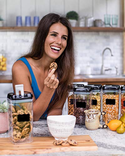 Airtight Food Storage Containers for Pantry Organization - by Simply Gourmet. 6-Piece Large 1.2L Kitchen Storage Containers. Air Tight Containers for Food Storage. BPA Free with FREE Labels & Marker