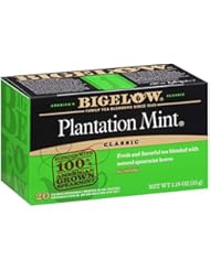 Bigelow Plantation Mint Black Tea Bags 20-Count Boxes (Pack of 6), 120 Tea Bags Total.  Caffeinated Individual Black Tea Bags, for Hot Tea or Iced Tea, Drink Plain or Sweetened with Honey or Sugar
