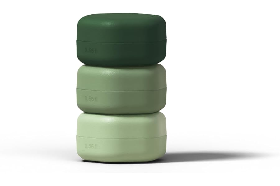 Cadence Travel Containers Basic Skincare Set – Magnetic Containers with Lids,Carry On Travel Essentials For Women/Men – 3 Small Capsules (0.56oz) – Cleanser, Moisturizer & Sun-Icon Labels – Evergreen