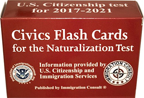 US Citizenship test civics flash cards for the naturalization exam with all official 100 USCIS questions and answers. Illustrated Pocket Box set flashcards to help study for the American Civics