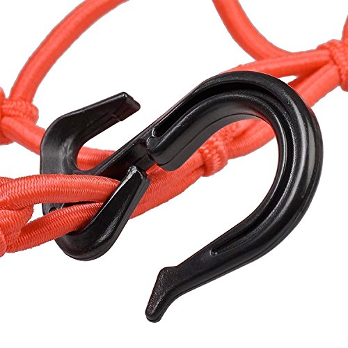 Koval Inc. 15"x15" Motorcycle Bungee Cargo Net 6 Adjustable Hooks (Orange)