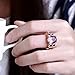 Swarovski Gemstone Emerald Cut Personalized Amethyst Fashion Rings for Women - Rose Gold