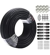 Temank 10AWG Solar Extension Cable 100 Feet, 10 Gauge Solar Wire with 2 Set of Z Brackets and 6 P...