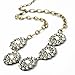 Fun Daisy Vintage Classic 5 Crystal Flowers Fashion Necklace - xl00851