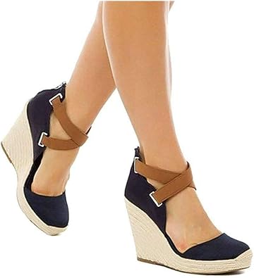 navy wedge heel sandals