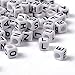 Pandahall 50g/300pcs Mixed Acrylic A-Z English Letter Beads Alphabet Cube Beads DIY Word Message Bracelet Spacer Charm Jewelry Makings 6x6mm White