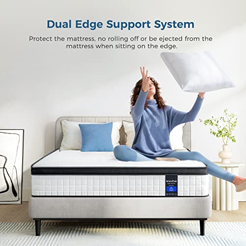 Inofia Queen Mattress,10 Inch Queen Size Hybrid Mattress, Breathable