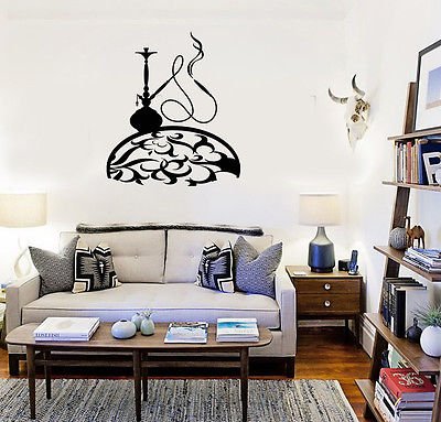 Vinyl Decal Hookah Shisha Arab Patterns Smoking WeFF Wall Stickers 3198