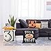 FUNARTY Set of 4 Halloween Throw Pillow Covers Trick or Treat Pumpkin Cotton Linen Home Decor Cushion Case for Sofa 18x18 Inch
