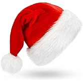 BOSONER Santa Hat: Christmas Hat Adult - Santa Hat for Women and Men - Led Santa Hat