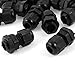25 Pcs PG7 Black Plastic Waterproof Cable Wire Glands Joints