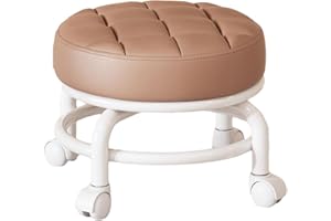 Low Roller Seat Stool Universal Swivel Casters Easy to Move Small Housework Stool Pulley Wheels Stool for Home Living Room, C