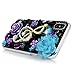 Mavis's Diary iPhone X Case, iPhone Xs Case, Clear Slim Fit Luxury 3D Handmade Bling Crystal Rhinestone Diamonds Music Note Lotus Fashion Design Full Body Protective Hard PC Plastic Cover