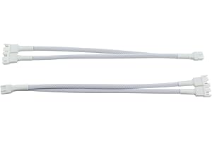 TAODAN 2PCS 10.6 Inch White 4 Pin PWM Fan Extension Splitter Cable 1 to 2 Suitable for Computer Case and CPU Cooling Fan