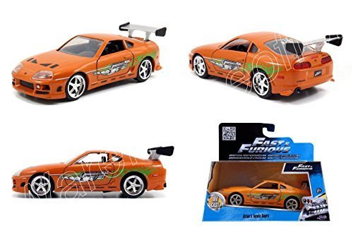 New 1:32 Fast & Furious 7 Brian's Orange Toyota Supra Diecast Model Car By Jada Toys