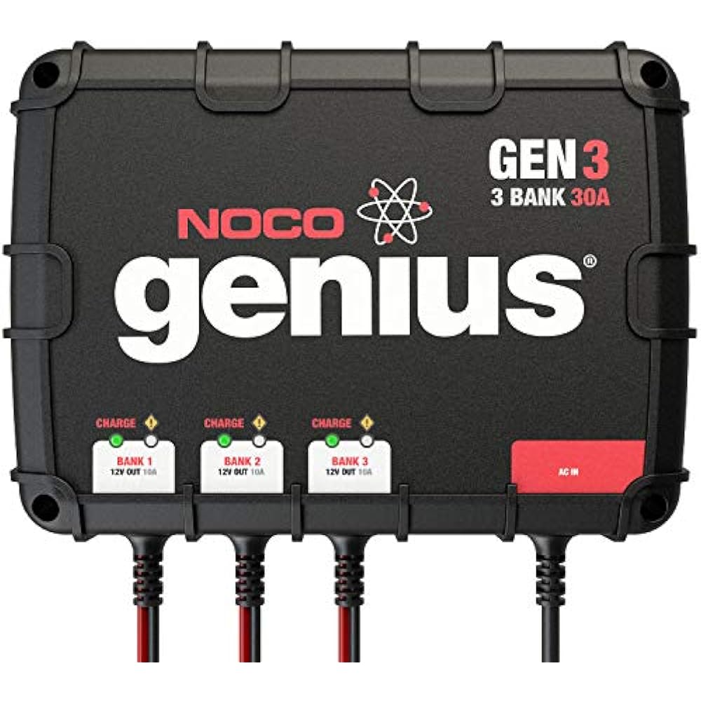 Genius GEN3 30 Amp 3Bank OnBoard Battery Charger Automotive eBay