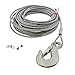 ABN Cargo Tow Trailer Tie Down Strap Cable with Hook and Winch Mount – 50ft x 3/16in ATV, UTV, Boat Tiedown