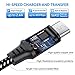 Micro USB Cable,JOOMFEEN [4Pack 3FT/6FT/6FT/10FT]High Speed USB to Micro USB 2.0 Cable Fast Charging and Syncing Nylon Braided Android Charger Cord for Samsung,Kindle,Tablet,HTC,LG,PS4 (Black/Silver)
