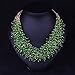 Hamer Women's Green Bib Choker Statement Necklace Gold Plated Chain Pendant Jewelry for Women Party Use