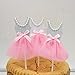 Mybbshower Pink Silver Ballerina Cupcake Toppers for Tutu Birthday Party Baby Girl Shower Decorations Pack of 10