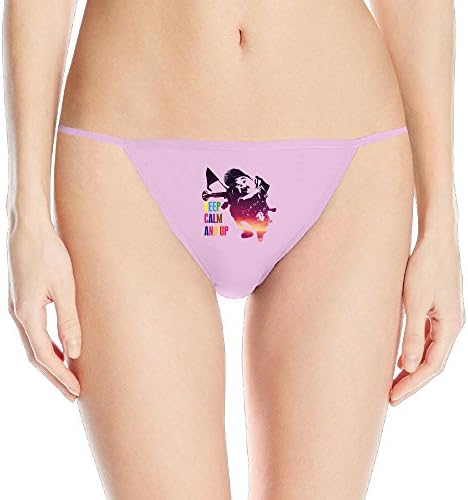 Women Keep Calm And Up Sexy G-string T-back Underwear Pink M