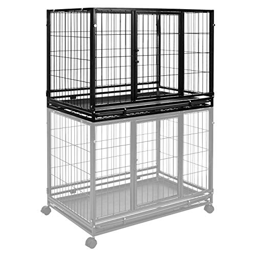 Amazon Basics Heavy Duty Stackable Pet Kennel on Wheels with Tray, 36