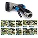 Homitt 10 Patterns Hose Nozzle, Leak Free Metal Garden Hose Spray Nozzle with Slip Resistant Rubberized Grip and 10 Washers for Garden Life and Washing Car and Pet