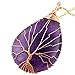 SUNYIK Purple Amethyst Teardrop Pendant Necklace,Handmade Copper Wire Wrapped Jewelry