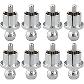 Dufray Tapas antipolvo HiFi RCA, 8 unidades, chapado en rodio, tapón de circuito de cortocircuito, cubierta protectora contra