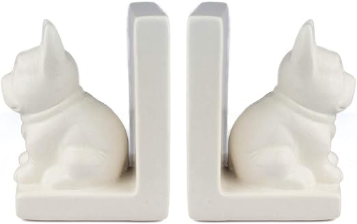 Amazon Com Minko Dog Book Ends For Shelves 2pcs Set White Dog