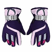 Sundlight Kids Gloves, Unisex Waterproof Winter Gloves Polyester Wadding and Velvet Outdoor Snow Ski Gloves for 5-14 Years Old Children,Free Size