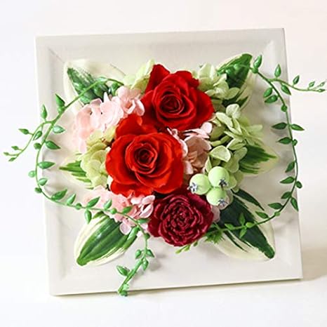 Amazon Flabel プリザーブドフラワー 壁掛け アレンジメント バラ Coronal コロナル ピンク赤 クリアケース入り プリザーブドフラワー オンライン通販